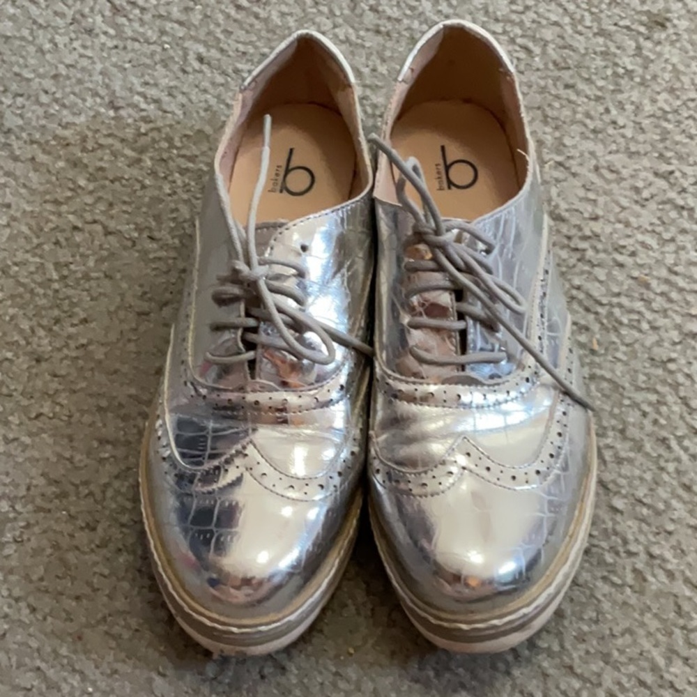 *SOLD*Vintage Bakers Silver Oxford Shoes